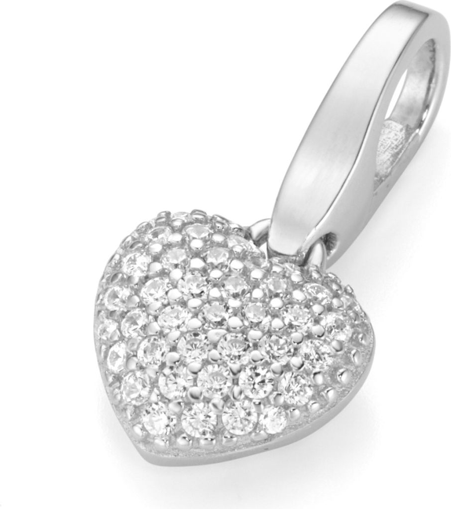 Charm Giorgio Martello Milano Herz mit Zirkonia, Silber 925 Weiss Onesize