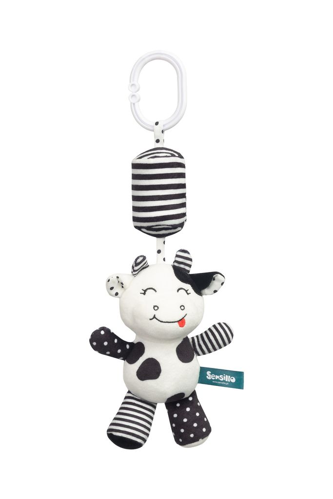 SENSILLO - Rassel Baby, Kuscheltier Babyspielzeug mit Rassel, Motorikspielzeug, Kuh