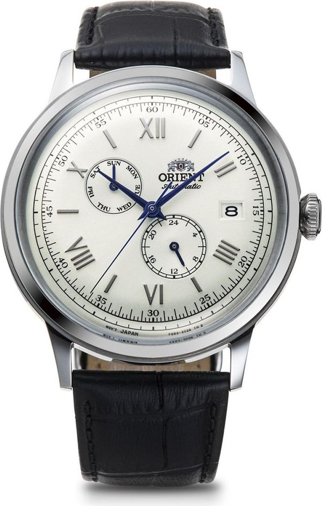 A studio shot of a men's watch against a white background.