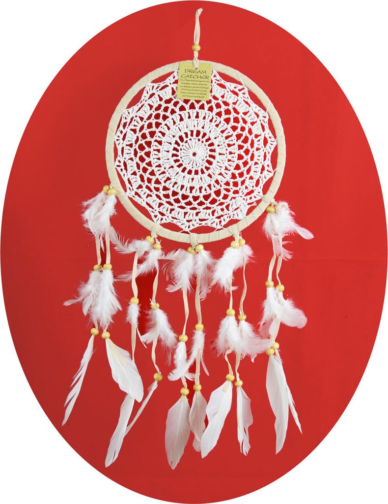 Traumfänger Dreamcatcher gehäkelt 60 cm lang