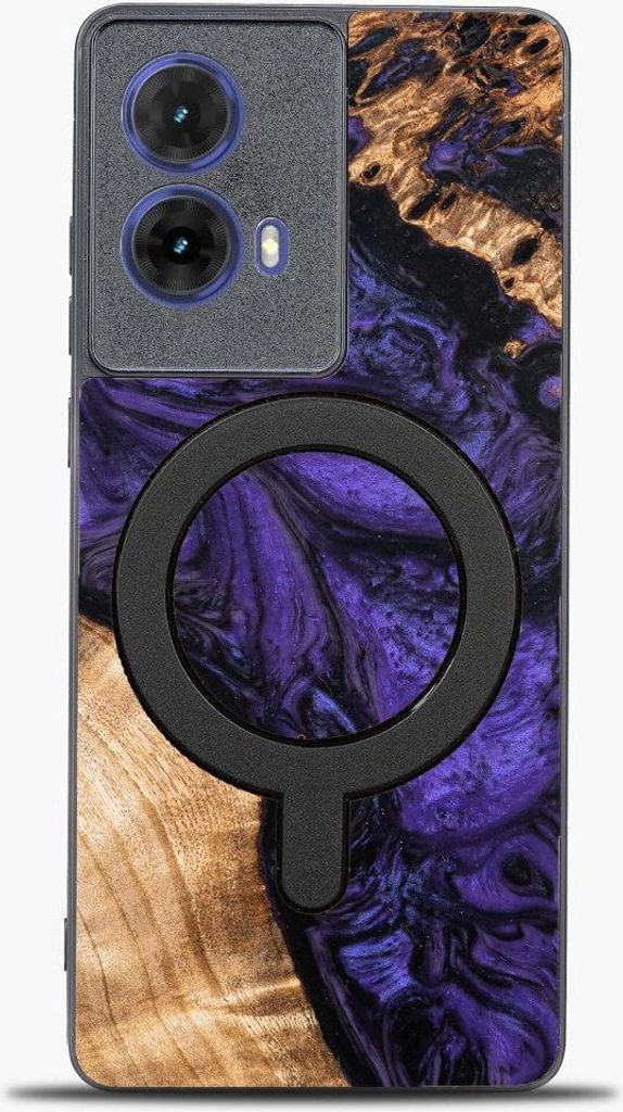 Holzhülle für Motorola Moto G85 5G, Bewood Unique Violet für MagSafe