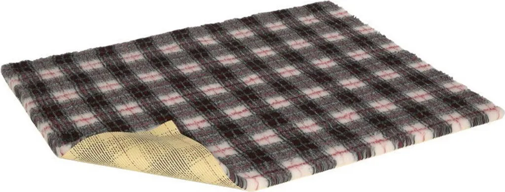 Tapis Vetbed Antidérapant : Évitez les Sols Glissants en Tartan Noir S