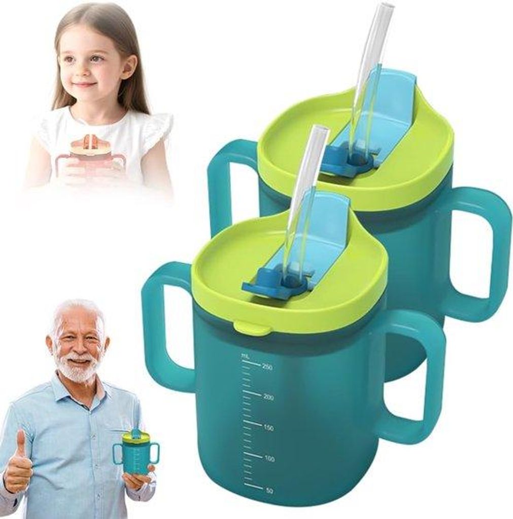 Leichtes, 300 ml, leckstarker Trinkbecher mit 2 Griffen