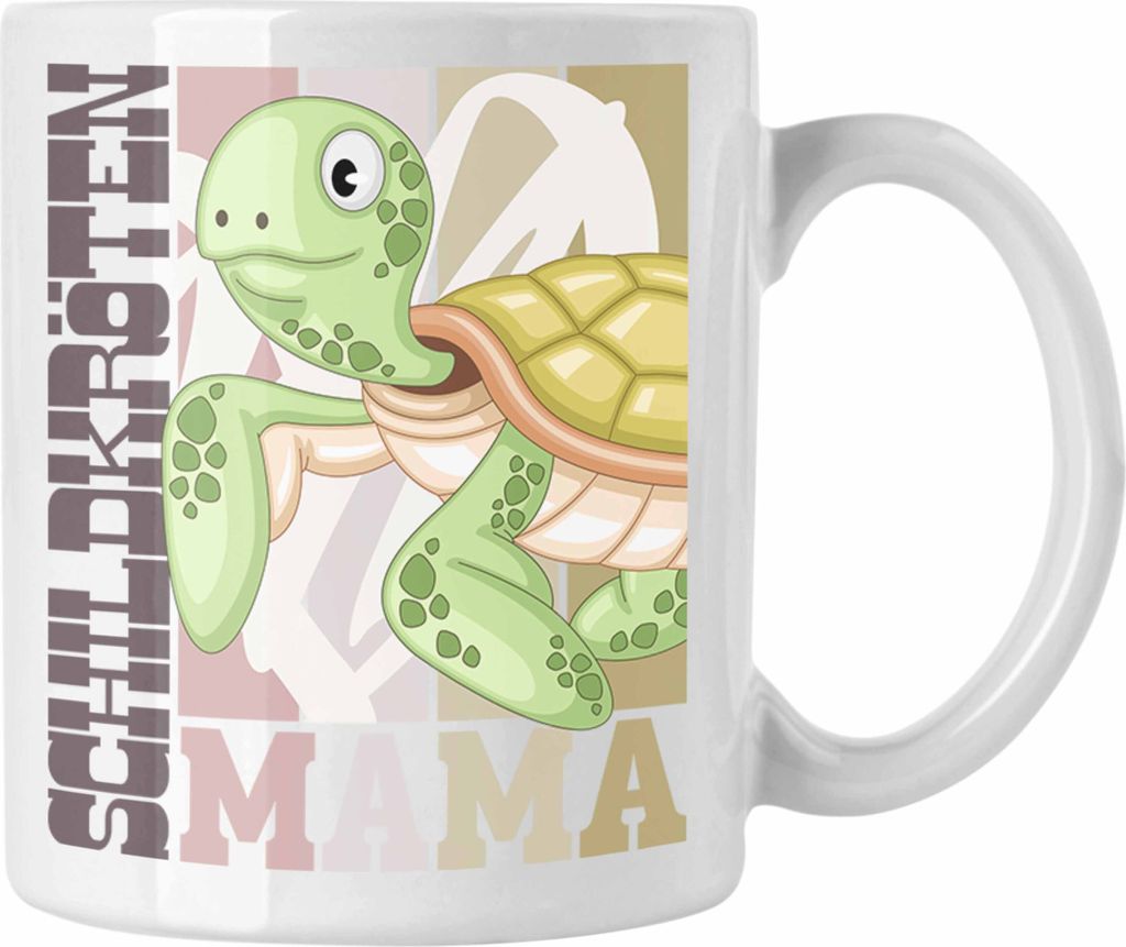 Trendation - Schildkröten Mama Tasse Geschenk für Schildkröten Besitzerin Spruch Geschenkidee (Weiß)