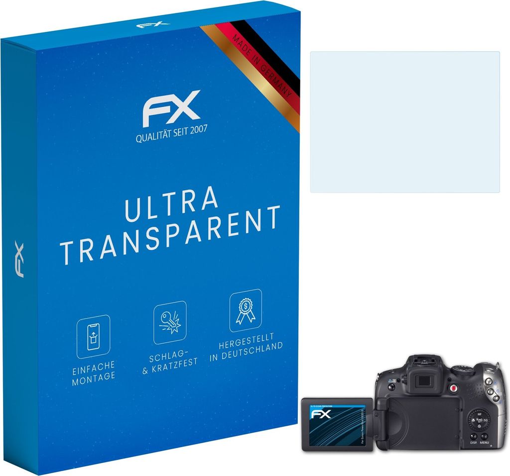 atFoliX FX-Clear 3x Schutzfolie kompatibel mit Canon PowerShot SX20 IS Displayschutzfolie