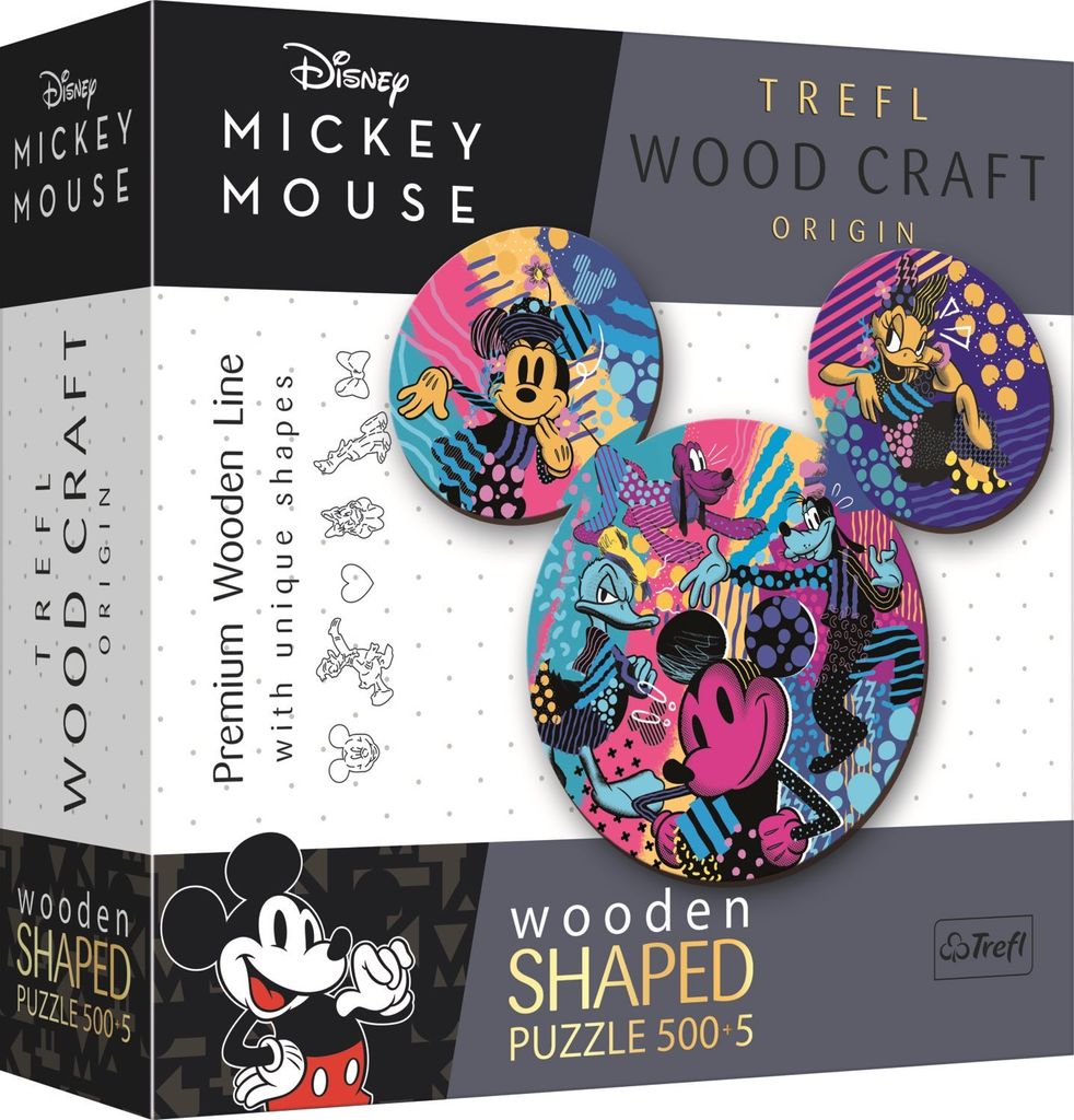 TREFL Wood Craft Origin Puzzle Mickey Mouse 505 Teile