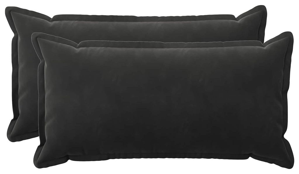 vidaXL Kissenbezug 2 pcs HOUTEN Schwarz 40 x 70 cm Samt Produktbild 