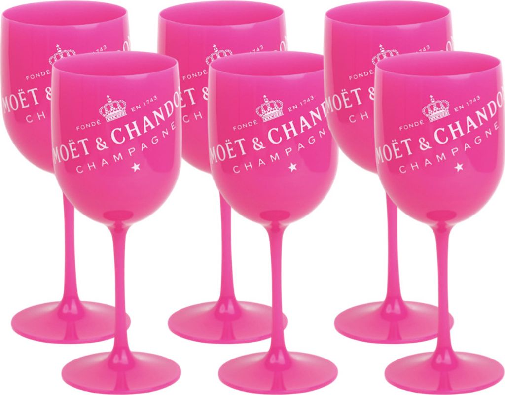 6 x Moet & Chandon Kunststoff-Becher Pink - Perfekt für stilvolle Momente