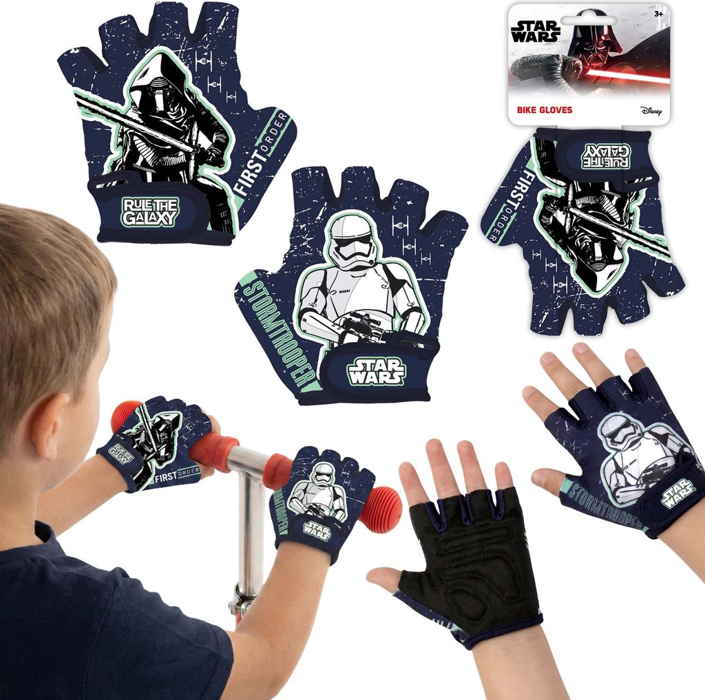 STAR WARS Stormtrooper Kinder-Fahrradhandschuhe für Fahrrad und Roller, mit Klettverschluss, für Jungen