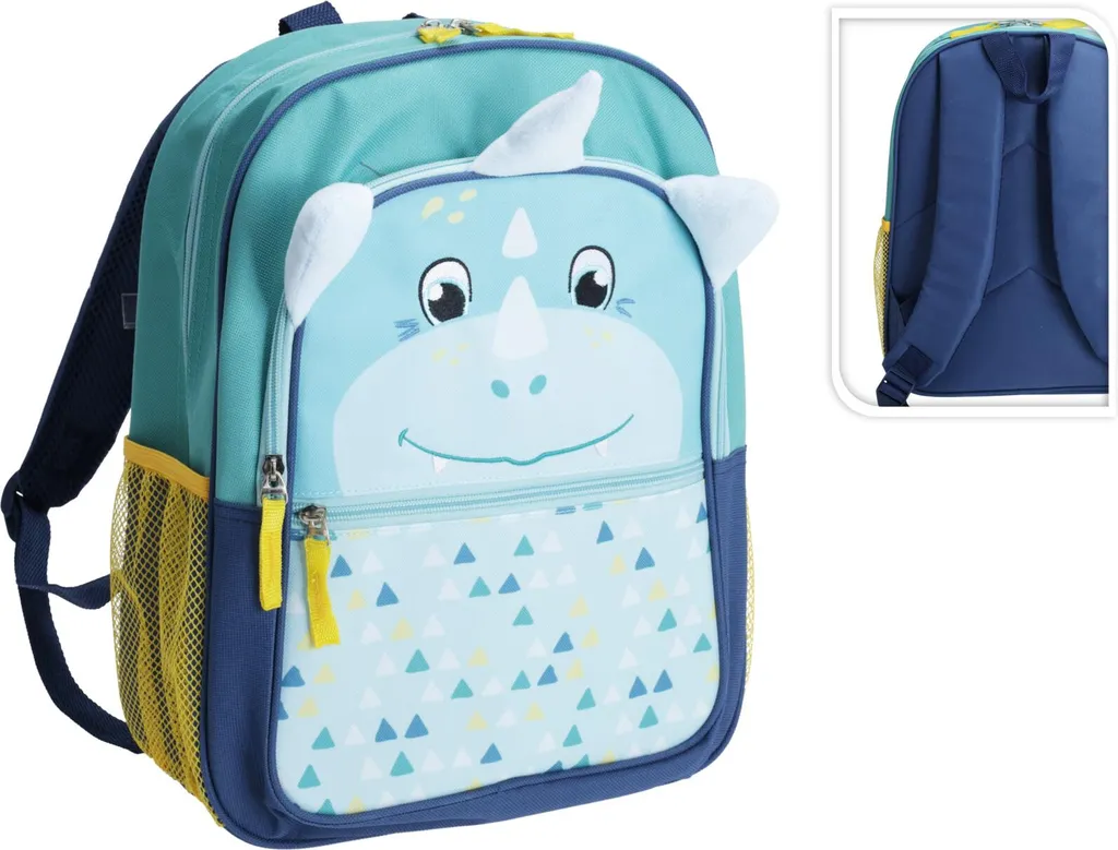 Zaino Dinosauro Blu 36cm - Zainetto Ergonomico per Bambini 3-6 anni - 2
