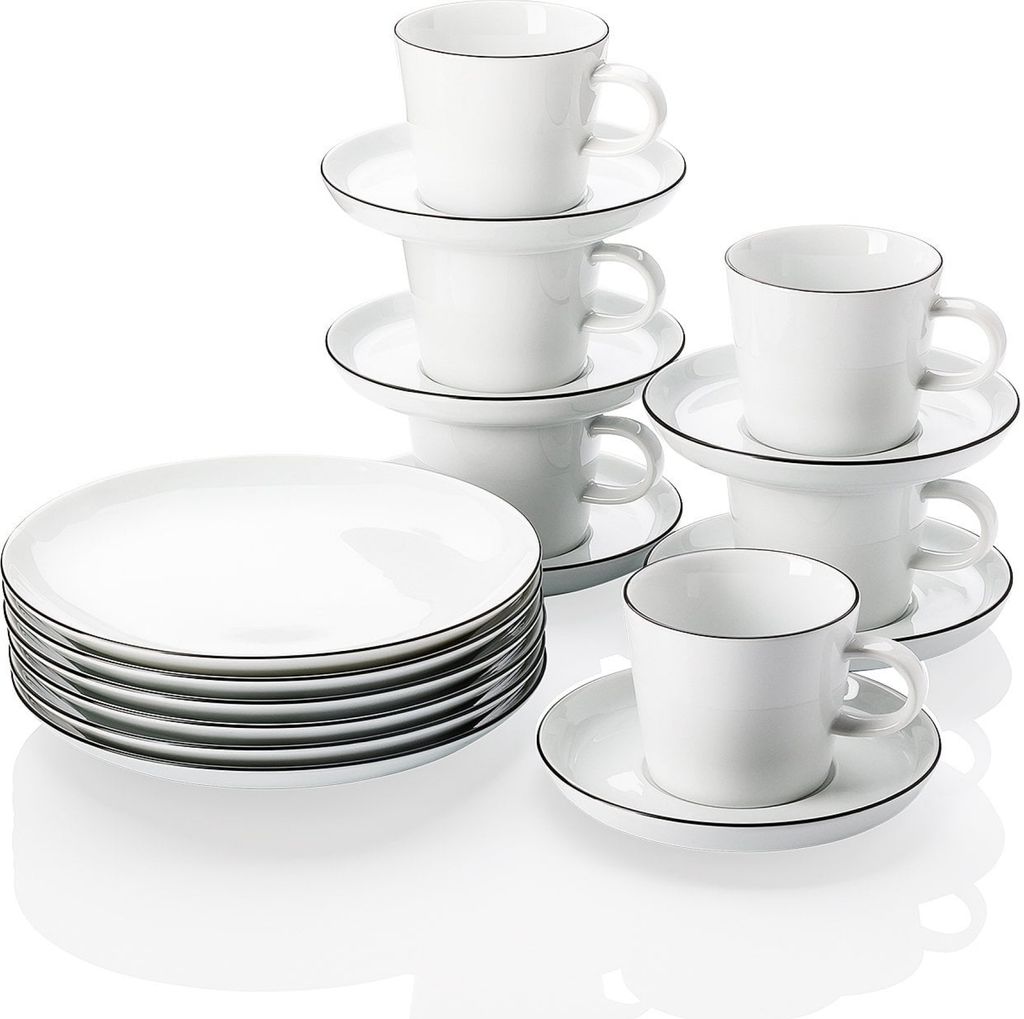 Kaffee-Set 18-tlg. - CUCINA COLORI SCHWARZ / BLACK - Produktbild 