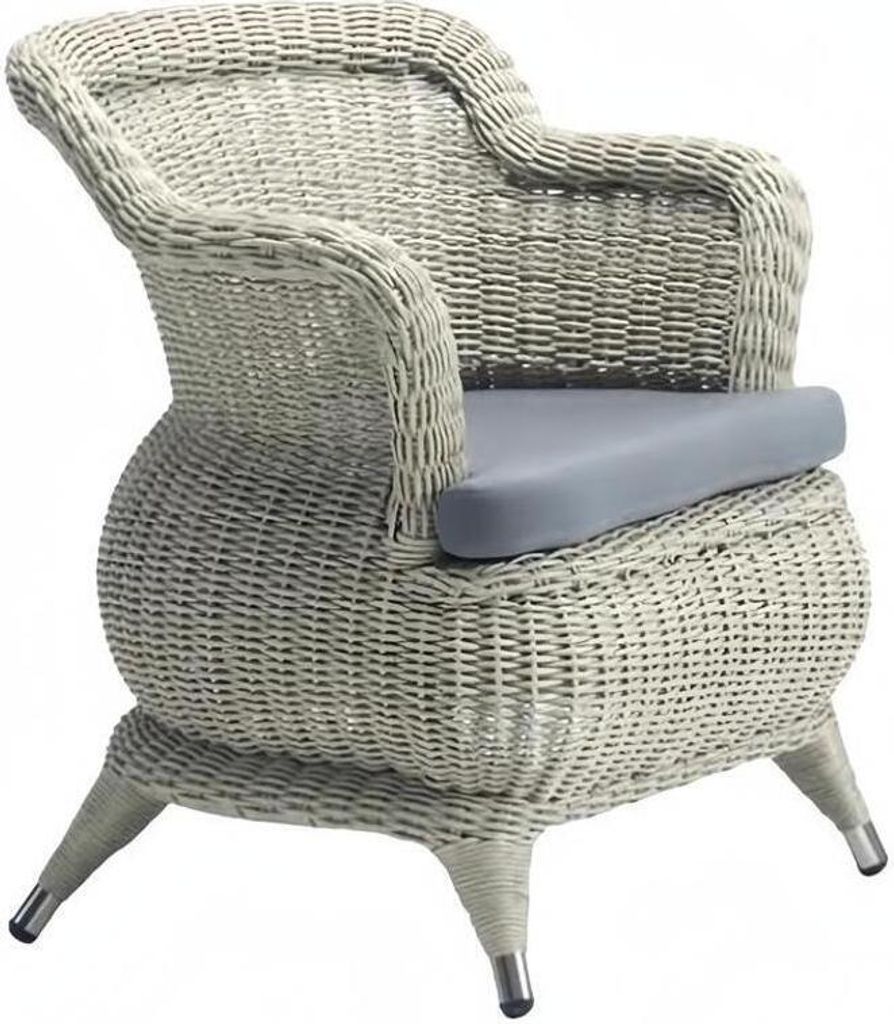 Hochwertig Terrasse Sessel Grau Luxus Modern Sessel stilvoll Rattan Stil