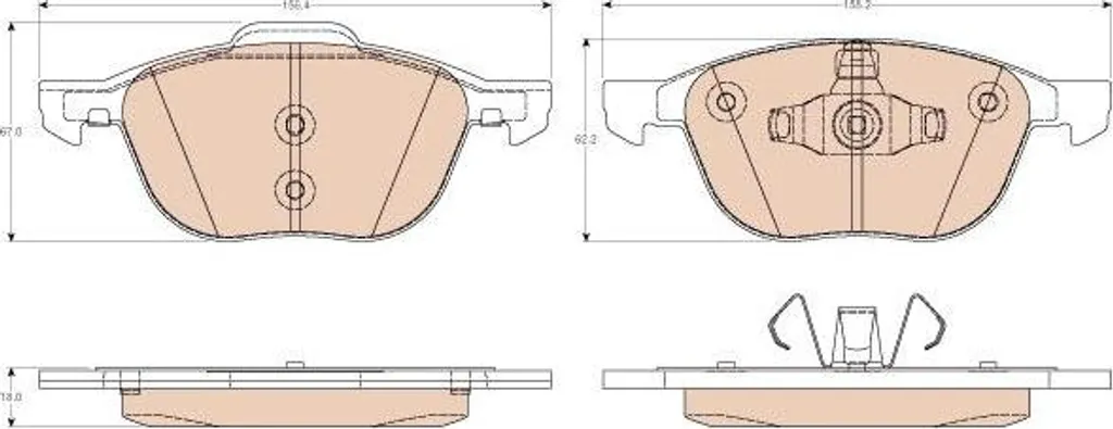 Plaquettes de frein arrière pour Volvo V40 - TRW GDB2011 Standard OE