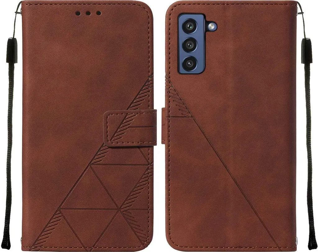 Offerta Custodia Samsung S21 FE - Pelle Goffrata Portafoglio Marrone