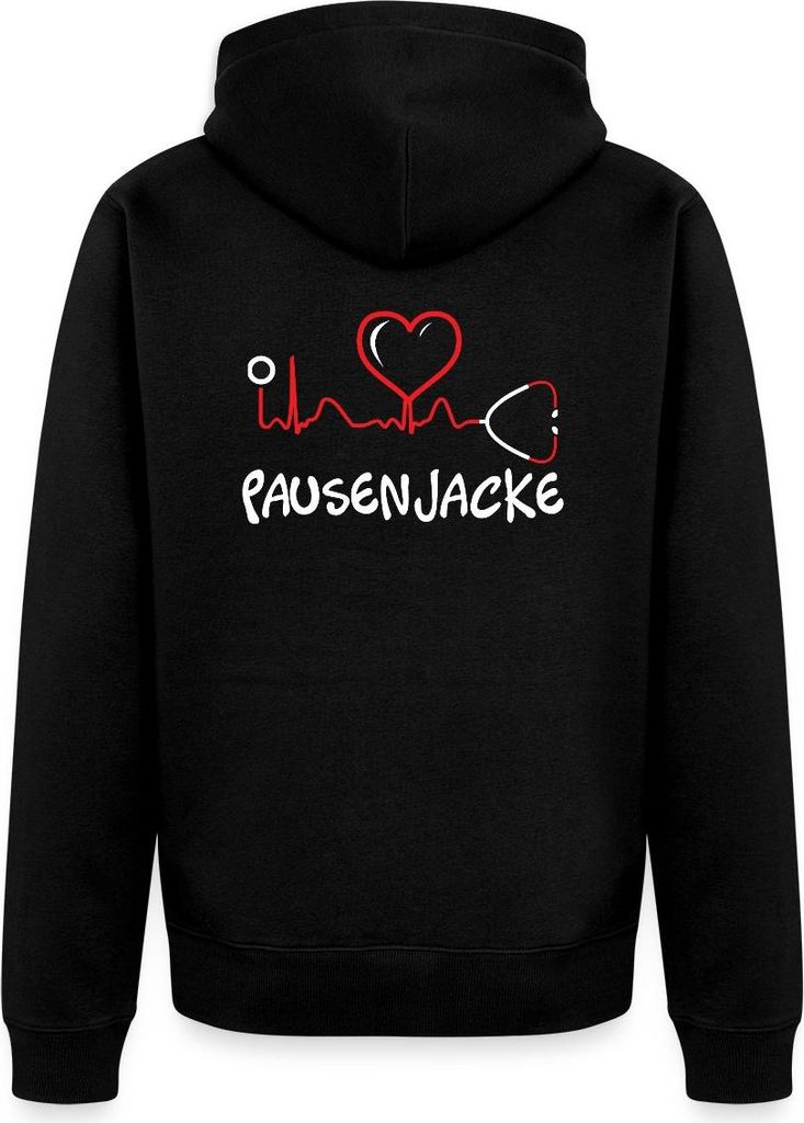 Spreadshirt Herzschlag Pausenjacke Krankenpfleger Krankenhaus Kapuzenjacke Herren, XS, Schwarz
