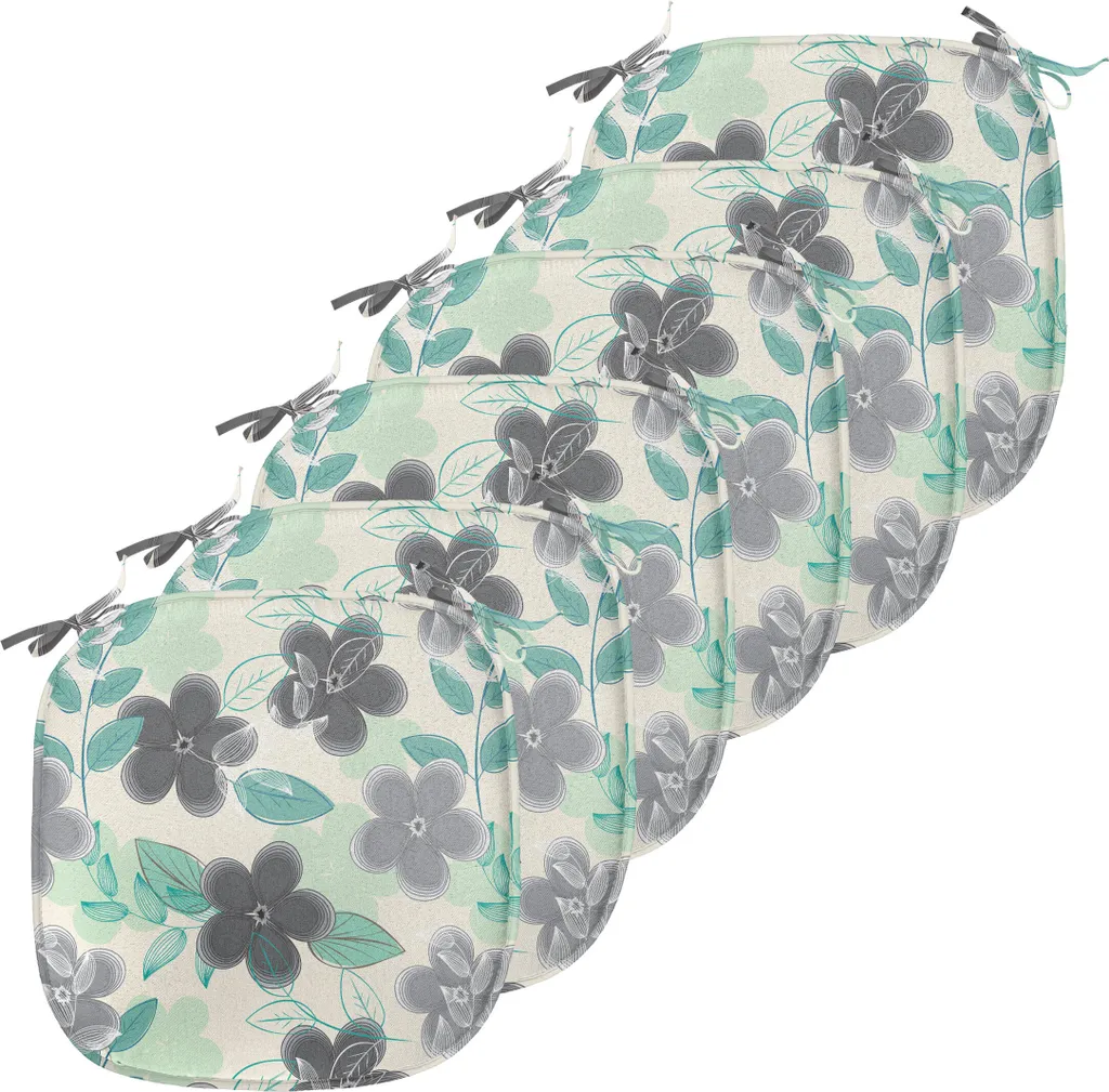 Galettes de Chaise Imperméables 40x40 cm Lot de 6 Style Nostalgique