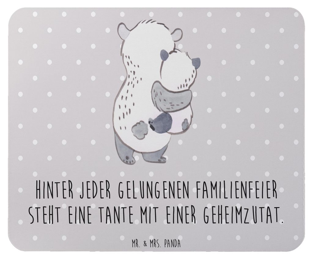 Mr. & Mrs. Panda Mousepad Tante Geheimzutat - Grau Pastell - Geschenk, computer mauspad, Verwandte, handgemacht, mousematte, Mouse Pad, Dekoration,...