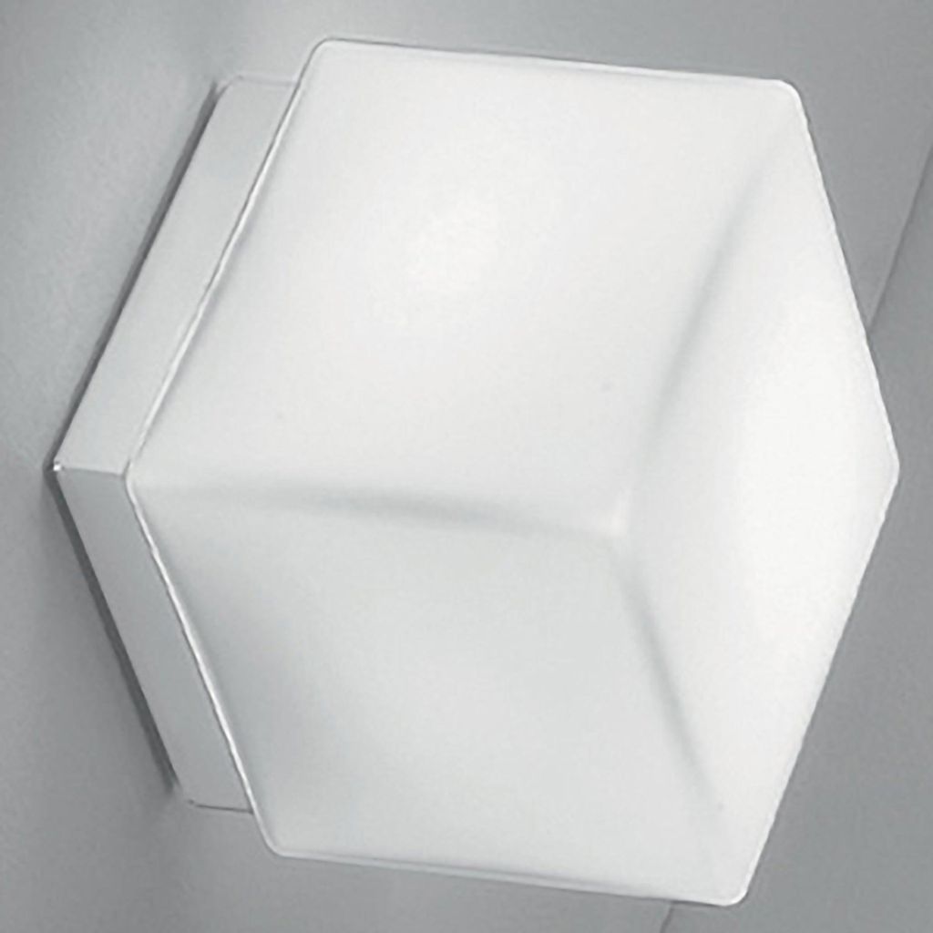 Dado Applique Ou Plafonnier Carré En Métal Blanc Mat Avec Image du produit 