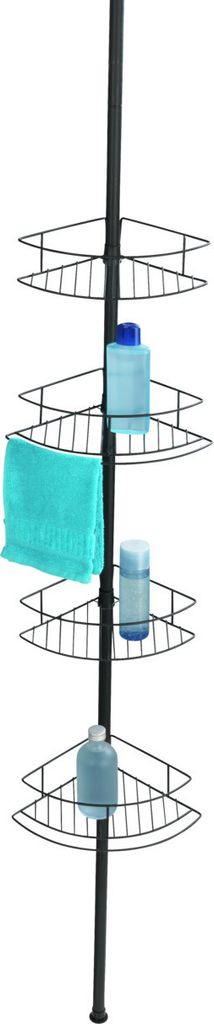 WENKO Teleskop Eck Regal 4 Ablagen Edelstahl Dusche 65-275 cm Dolcedo
