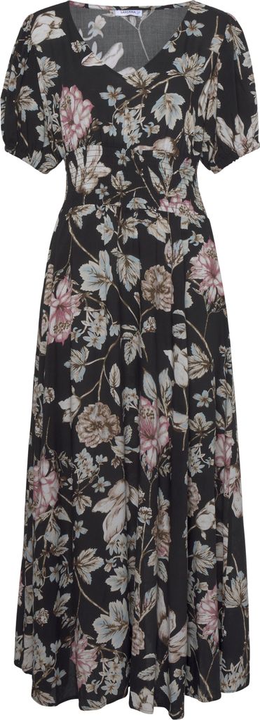 LASCANA Maxikleid schwarz bedruckt Größe 38