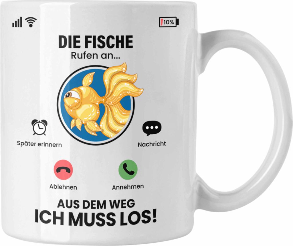Trendation - Die Fische Rufen An Tasse Geschenk für Fische Produktbild 