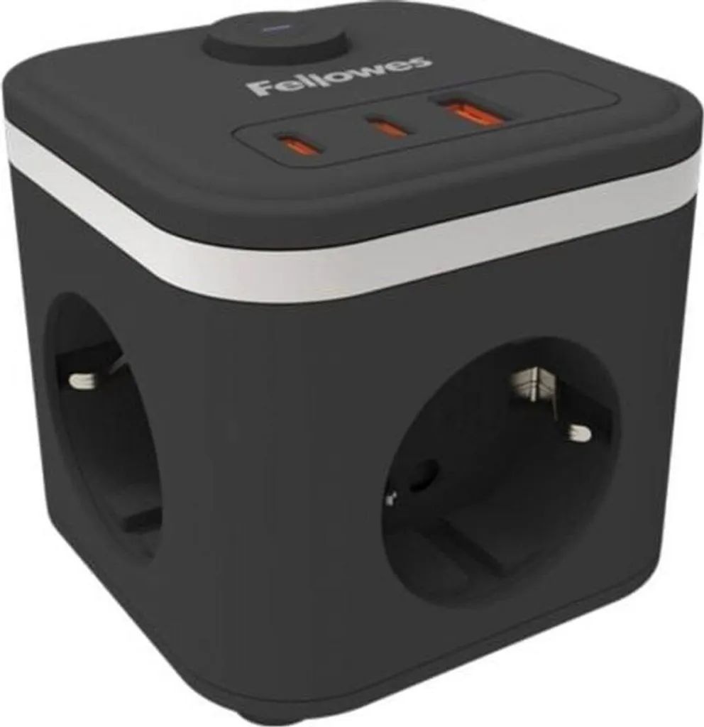 Fellowes Power Cube 3 Prese Schuko + 3 USB-C/A | Multipresa da Scrivania
