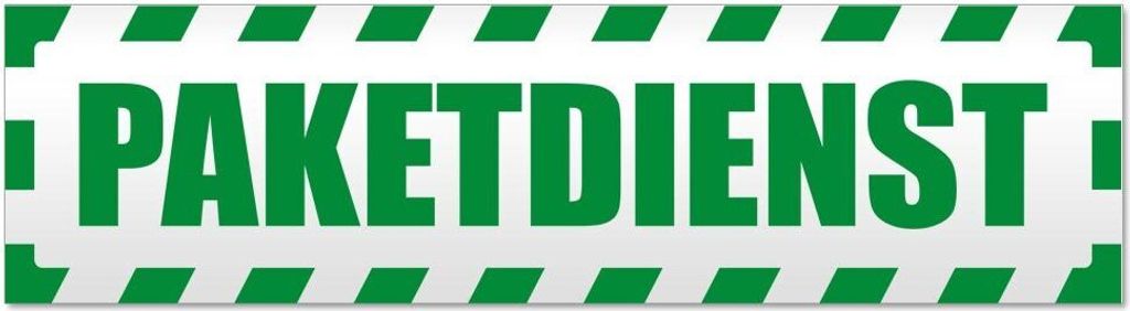 Kiwistar - Autoaufkleber - Grün - 45 x 12 cm - Paketdienst gestreift - Hinweis Aufkleber Sticker für Auto, Kfz, Fahrrad, PKW, LKW