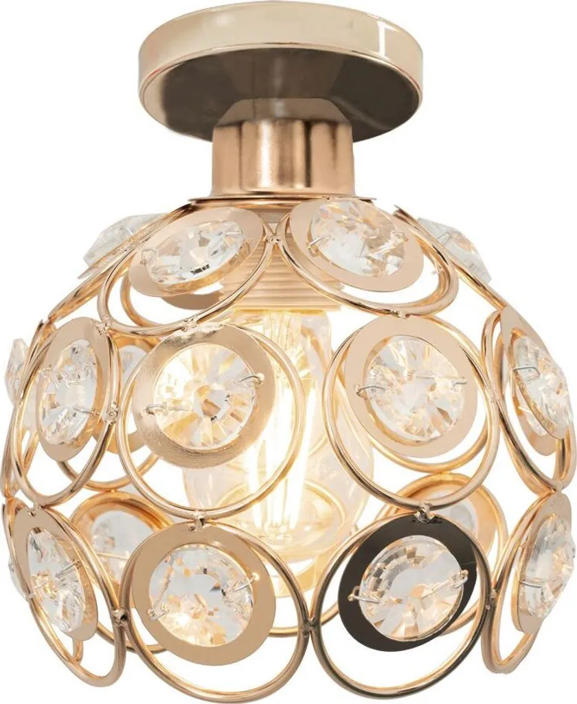 TooLight App205-1C Gold Lampada E27 - Plafoniera in Metallo e Cristallo