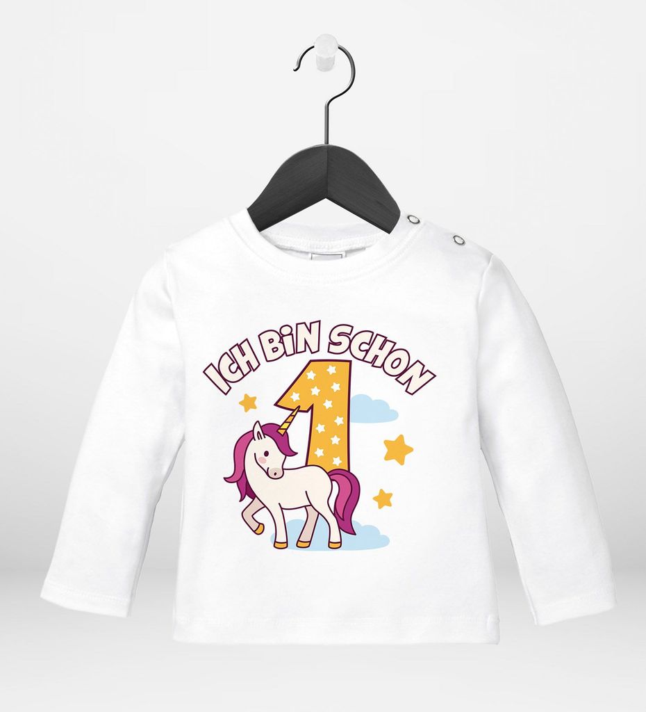 Pilipulu Langarmshirt Mädchen 2er Pack - Baumwolle Einhorn Häschen