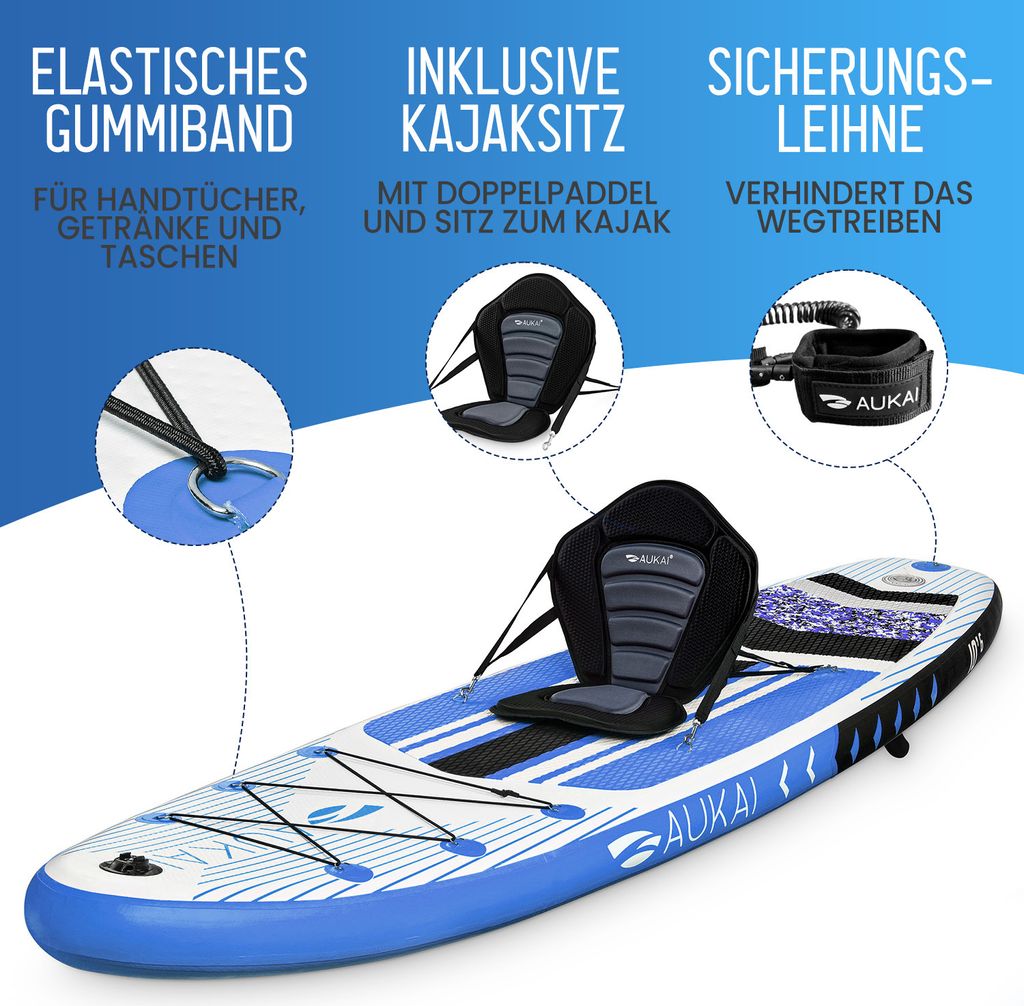 Aukai® Stand Up Paddle Board 320cm "Ocean" 2v1 s kajak Obrázok produktu 8