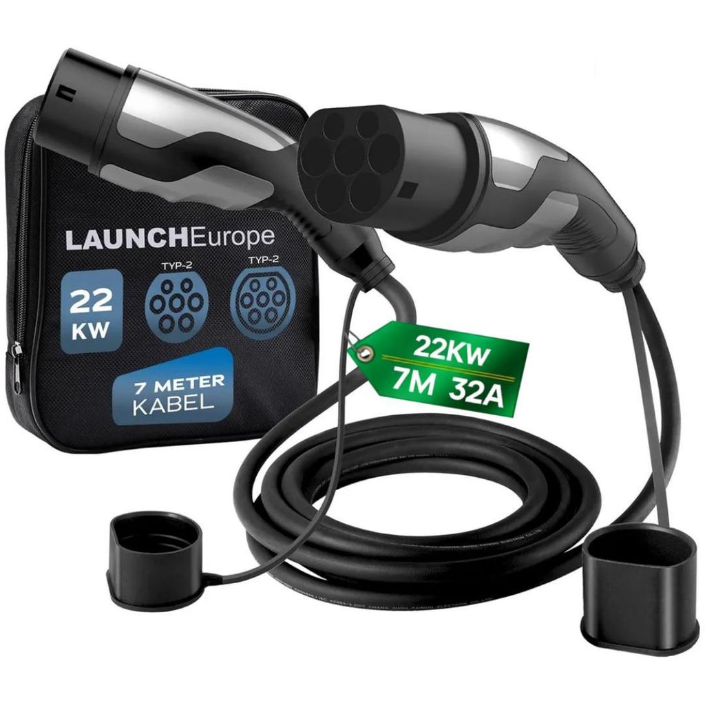 LAUNCH Typ 2 Ladekabel 22 kW 7M 32 A Ladekabel Elektroauto Typ 2 3 Phasig für E Auto EV/PHEV Typ 2 auf Typ 2,für T-Mode und E-Golf-Serienfahrzeuge