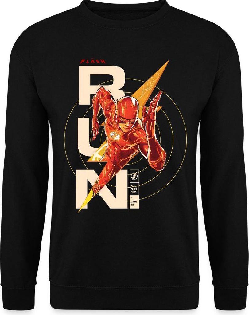 Spreadshirt The Flash Speedster RUN Uni Pullover, XL, Schwarz