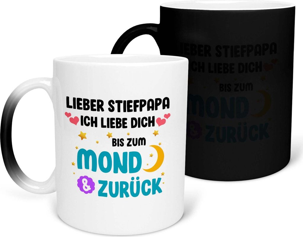 22Feels Zaubertasse Stiefpapa Geschenk Vatertag Bonuspapa Stiefvater Geburtstag Herrentag Weihnachten Patchwork Stiefeltern Kaffeetasse Farbwechsel...