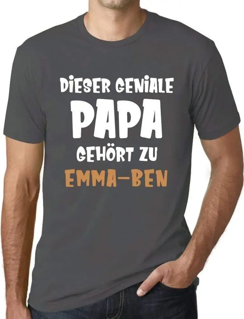 Herren Grafik T-Shirt Dieser Geniale Papa Gehort Zu Öko-Verantwortlich Vintage Jahrgang Kurzarm Lustige Druck Geburtstag Geschenk Mann