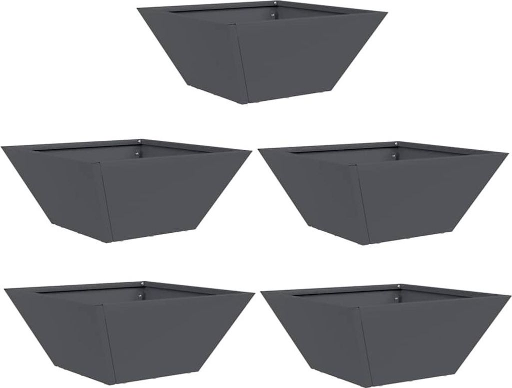 Garten-Pflanzgefäß 5 pcs Anthrazit 35 x 35 x 15 cm
