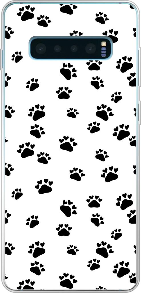 MuchoWow Handyhülle Schutzhülle Hülle für Telefoonhoesje Samsung Galaxy S10 Plus Muster - Katze - Pfoten - Jungen - Mädchen - Kinder - Kind ...