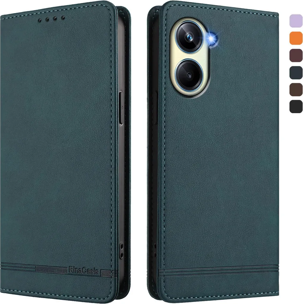 Custodia Realme 10 Pro 5G in Eco-Pelle Verde: Protezione e Stile Vintage