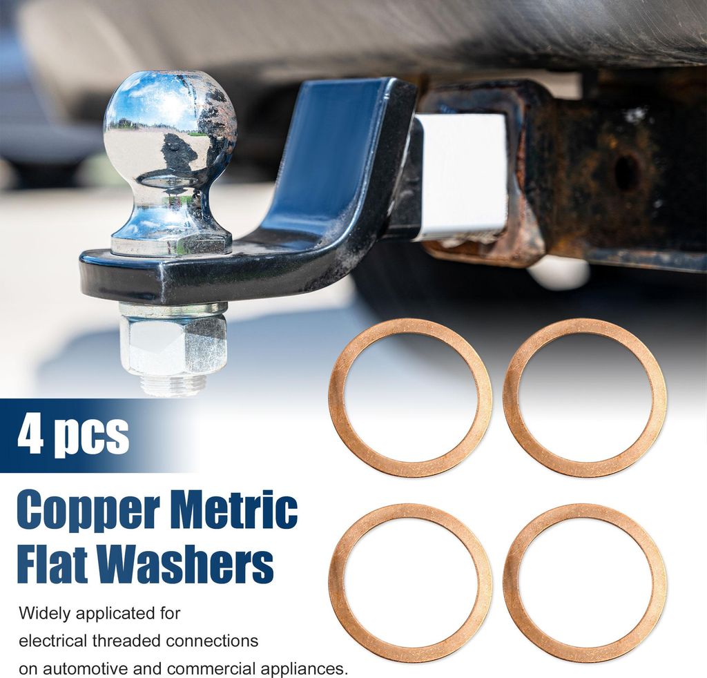 Kupferdichtringe Kupferringe Dichtring 4 Stk.Kupfer Unterlegscheiben Scheiben Sortiment 45mm Innendurchmesser für KFZ Motoröl