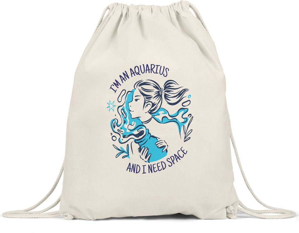 Wassermann Sternzeichen Turnbeutel Gymsack Aquarius Horoskop Geschenkidee Januar Februar Geburtstag