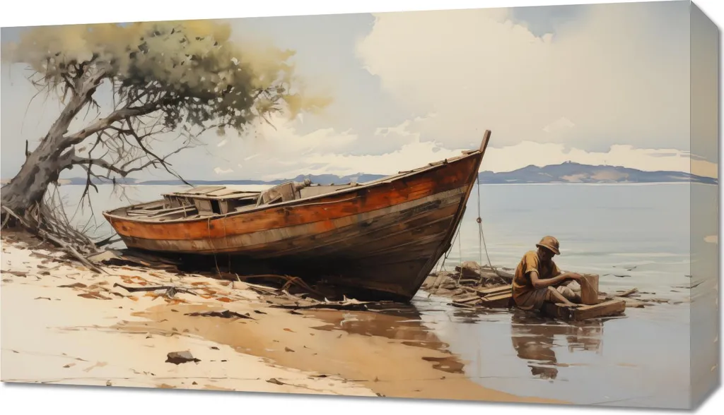 Decorazione Parete Mare 70x40 - Quadro Moderno Tranquillità Costa