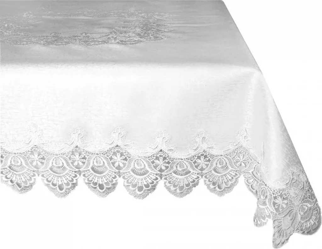 Tovaglia rotonda Guipure bianco 120cm Mesa 088