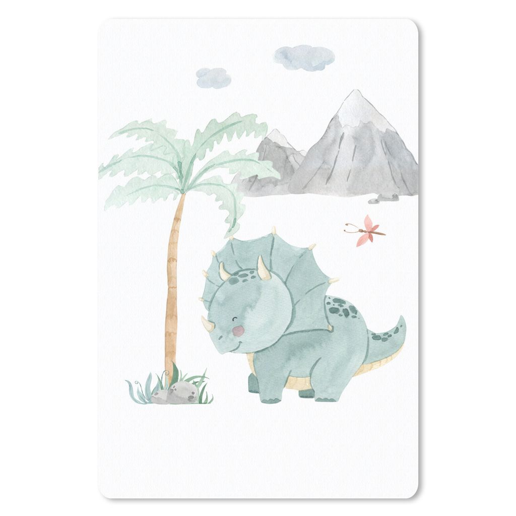 MuchoWow Mauspad Mousepad Kinderzimmer - Dinosaurier - Baum - Kinder - Kind 18x27 cm - Mousepads - Maus Mat - Pad - Mausunterlage