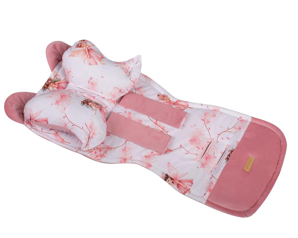Universal Buggy Sitzauflage Rosa | Kinderwagen Einlage Set Produktbild 
