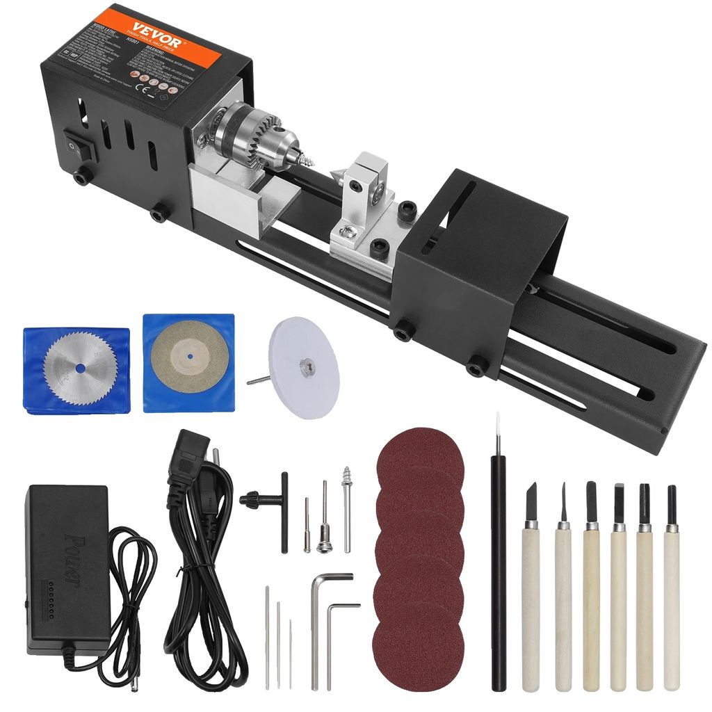 Mini-Drehmaschine, 7-Zoll-Kapazität, DIY-Holzbearbeitung