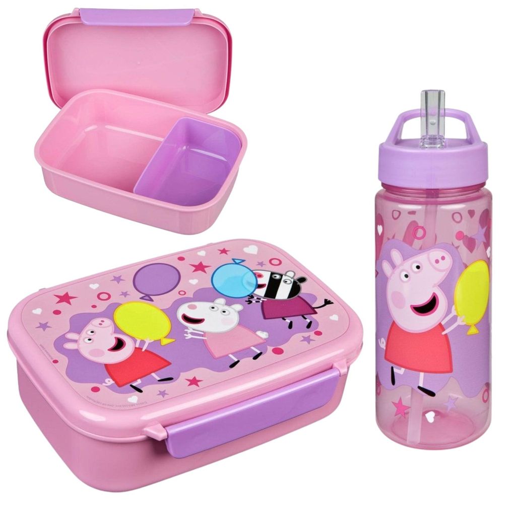 Ensemble repas Peppa Pig : boîte à lunch et gourde Image du produit 
