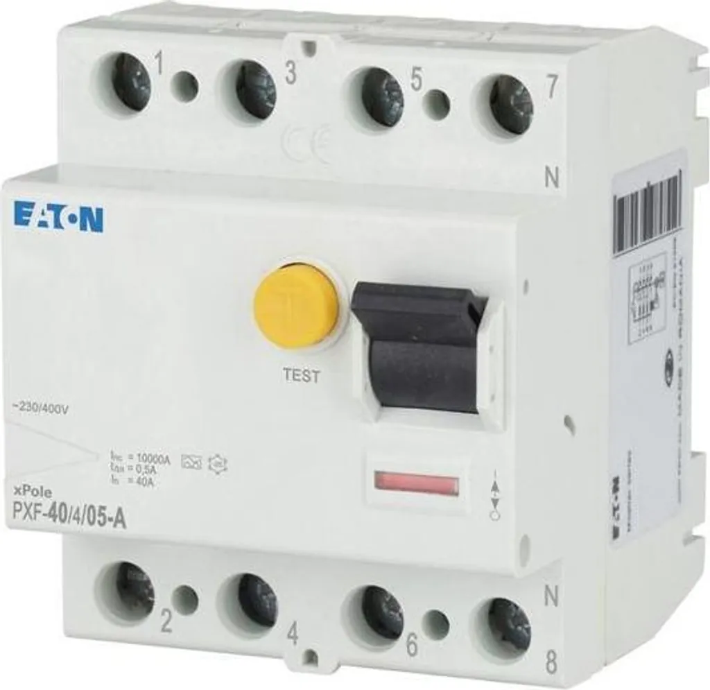 Protection différentielle Eaton 40A Type A pour tableau électrique 4P