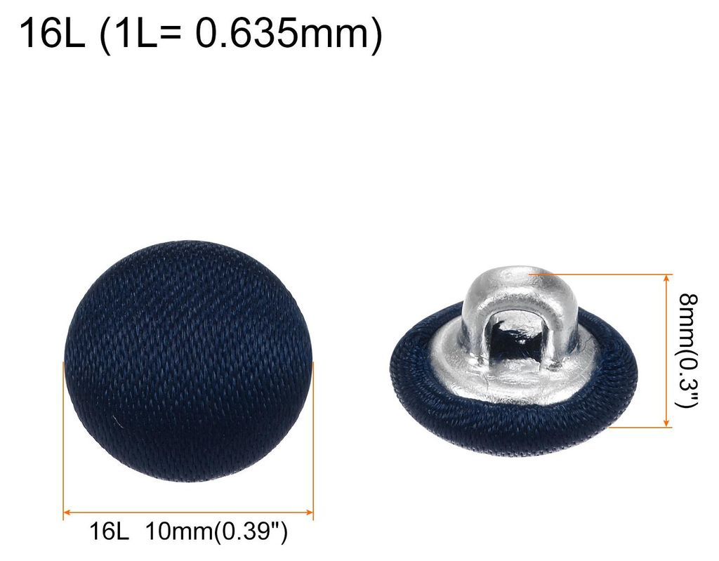 20 Stš¹ck Marineblau Kn?pfe mit Stoffš¹berzug 10mm Satinstoff Bezogen N?hkn?pfe Runde Bastelkn?pfe Metallschaft ?senkn?pfe Vintage fš¹r Mante...