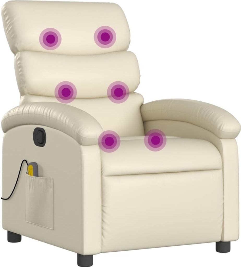 Massagesessel Creme Kunstleder