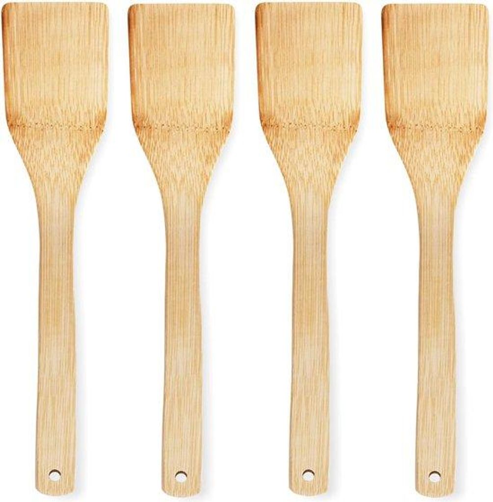 Bamboo-Holz-Kochutensatz, Kochutensatz, Holz, 4 hochwertige Kochutensätze, Holz-Löffel, Holz-Spatel