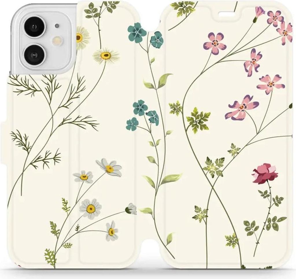 Handyhülle mit klappe für iPhone 12, Mobiwear Book, Feldblumen